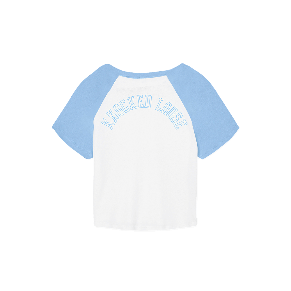 KLMF Crop Tee - Baby Blue/White
