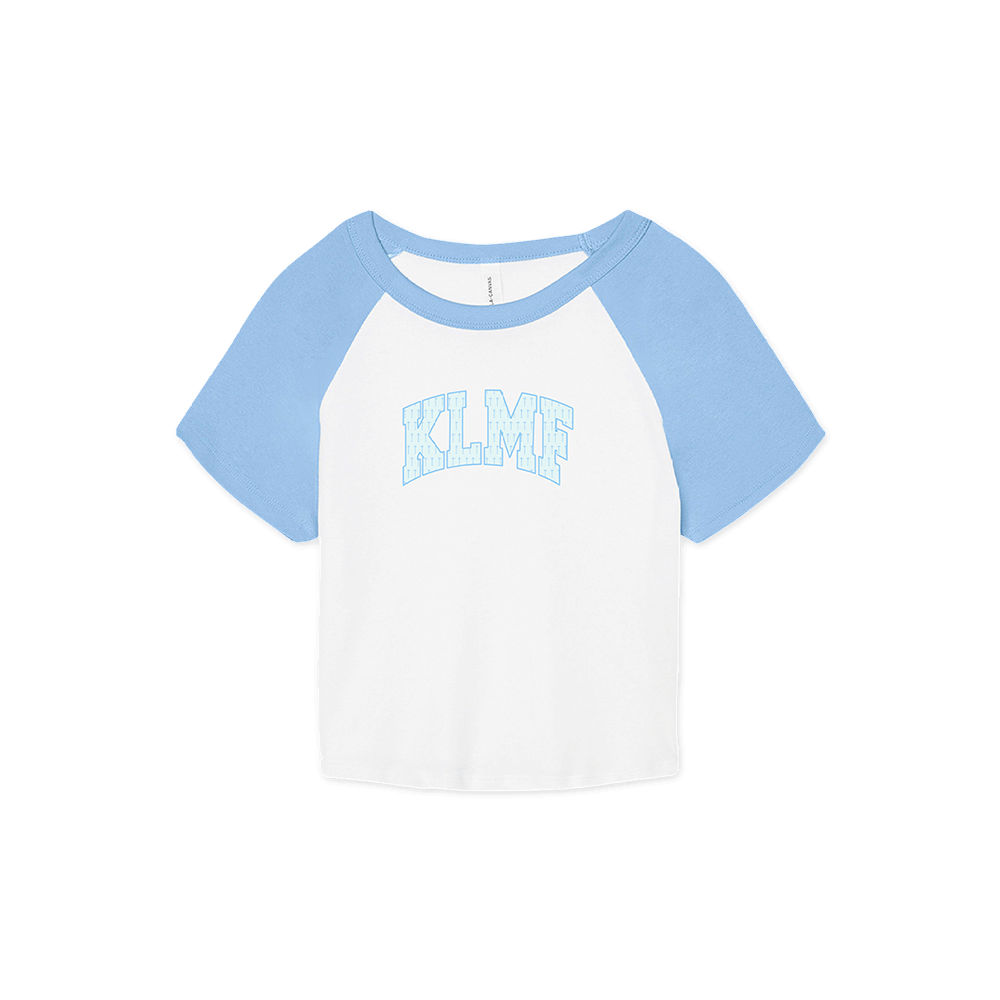 KLMF Crop Tee - Baby Blue/White