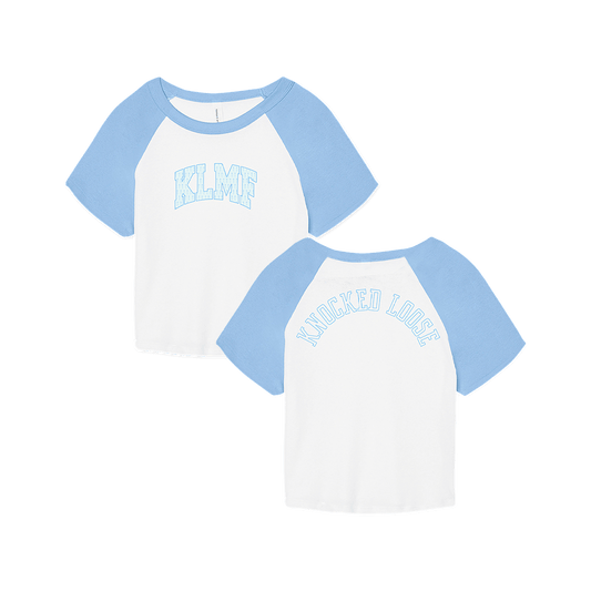 KLMF Crop Tee - Baby Blue/White